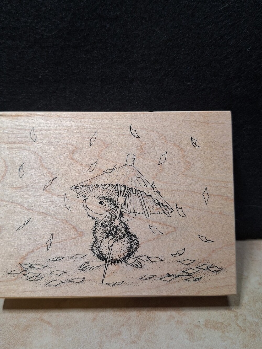 House Mouse Designs 1998 Wood Block Stamp Confetti Rain #82